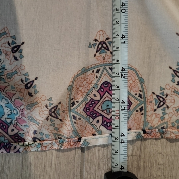 Roz & Ali Medallion Print Shawl Kimono Overlay Tank Top Size XL - Picture 6 of 11